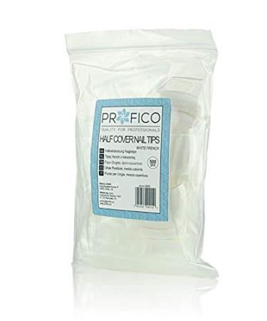 PROFICO 500 Pieces French Half Cover Acrylic Nail Tips - 10 Sizes White | Artificial Nails for Perfect Manicure - Buy Online on GoSupps.com
