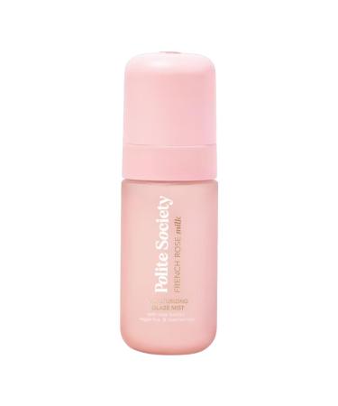 Polite Society - Mini French Rose Milk Hydrating Facial Mist Moisturizing Glaze Spray for Face Refreshing Rose Infused Skin Spray for Soft Smooth Radiant Glow - Size: (1.0 oz)
