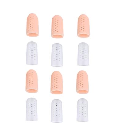 Healvian 6 Pairs Toe Splitter Silicone Gel High Heel Protectors Thumb Protector Ingrown Toe Sleeves Toe Sleeves with Hole Silicone Toe Cushion Reusable Toe Caps Toe Protective Cases Foot Assorted Color 4.3x1.7cm