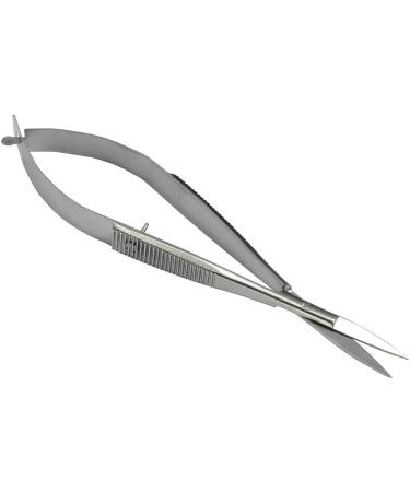 Millan Collection 4.5inch Straight Stainless Steel Squeeze Scissors - Facial Hair Scissors Eyebrow Trimmer Grooming Scissors for Shaping Ear Nose Nostril and Mustache Trimming (MC-45SIS)