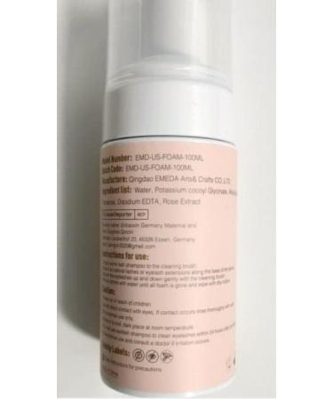 100ml Eyelash Shampoo with Brush - Salon Quality Foam Cleaner for Eyelash Extensions | Emeda Lash Shampoo for Home Use - Buy Online on GoSupps.com