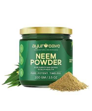 A.y.u.r.w.e.a.v.e Neem Powder for Purifying Skin & Scalp Health 100% Natural Pure & Potent 100gm/3.5oz