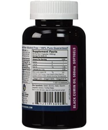 Amazing Herbs Premium Black Seed Oil Capsules - 90ct, 500mg - Cold Pressed Nigella Sativa for Digestive Health, Immune Support & Brain Function - Gluten Free, Non GMO - Buy Online on GoSupps.com