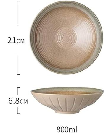 Bowl Creative Ceramic Salad Bowl Home 800ml Ramen Soup Bowl 8.25 Inches Yellow Large Fruit Bowl Retro Tableware Kitchenware - Buy Online on GoSupps.com
