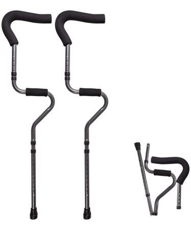 Gcxgz Forearm Crutches Adjustable Thick Aluminum Alloy Foldable Underarm Crutches (2) Retractable Anti- Slip Disabled Crutches Elderly Walker Lightweight Arm Crutch Yearn for Comfortable Anniversary