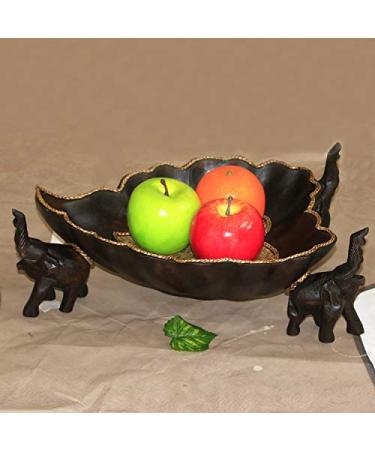 SHAOHUASC Well Made Piece of Art Thai Solid Wood Fruit Bowl Simple Modern Living Room Coffee Table Decorated Bamboo Elephant