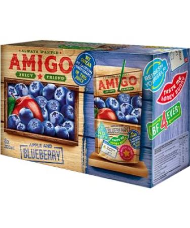 Amigo Juicy Friend Soft Drinks 8 Packs 200ml Per Pack – Always Wanted Blueberry, 1 Box