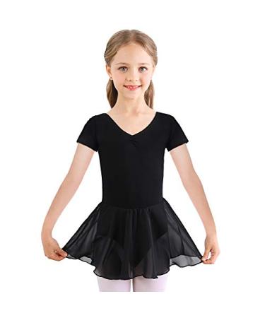 Bezioner Ballet Dance Dress Leotards Skirts for Girls Toddler Dance Costumes Outfit for Kids Black X-Large