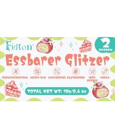 Fidton Edible Glitter for Drinks - 2 Colors Food Color Powder Set | Pink Gold & Red | Perfect for Cakes Fondant Donuts & Cocktails - 5G - Buy Online on GoSupps.com