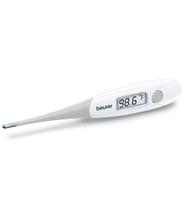 Beurer FT13 Clinical Thermometer, Thermometer for Adults, Oral Thermometer for Fever, Medical Thermometer with Fever Alarm, Measurement in 30 Seconds, C/F Switchable, White flex tip