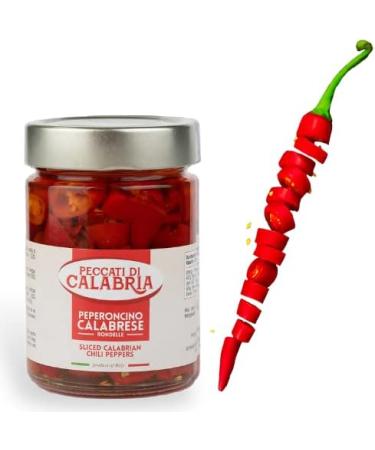 Sliced Chilli Peppers 280g | Calabrian Pickled Chillies for Hot sauce | Peccati di Calabria | Preserved in sunflower oil | Artisan Italian - Buy Online on GoSupps.com