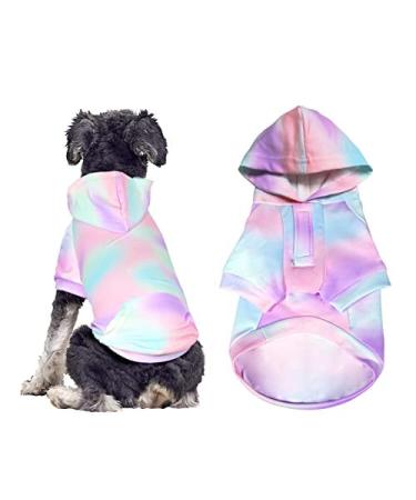 Tie Dye Dog Hoodie Soft and Breathable Dog Hoodie for Small Medium Dog Puppy Clothes Dog Sweater with Pocket Pet Sweatshirt Hooded Coat for Dog Cat X-Large Tie Dye Colorful