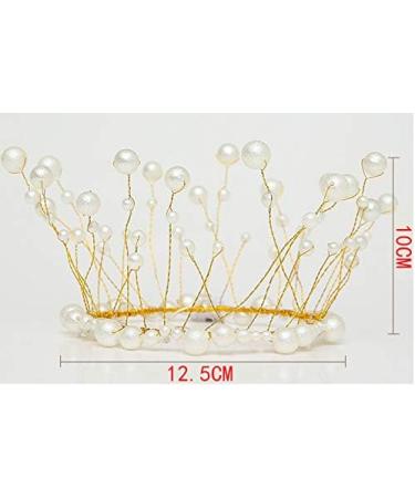 Cake Decoration Birthday Pearl Crown Birthday Cake Crown Cake Topper for Baby Shower Birthday Party Wedding Cake Decoration for Children Girls Women Lady - Buy Online on GoSupps.com