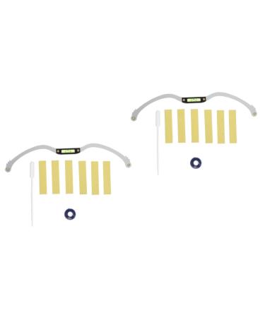 Hemoton 2 pcs Level Mapping Professional Ruler Premium Measuring Metal Eyebrow Marker Shaper Horizontal mediumx2pcs Silverx2pcs