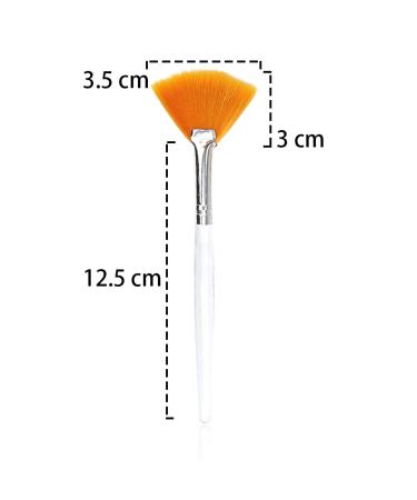 Soft 'N Style Facial Brushes Fan Mask Brush | Soft Makeup & Mask Applicator Brushes | Cosmetic Tools for Peel Masks - 2 Yellow Brushes - Buy Online on GoSupps.com