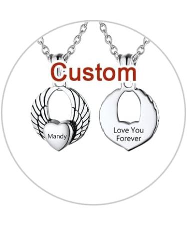 U7 Women's Cremation Urn Necklace - Celtic Knot Dog Feet Wing & Crucifix - Stainless Steel Pendant for Ashes - Adjustable Burial Jewelry for Men - 04 Silver - Buy Online on GoSupps.com