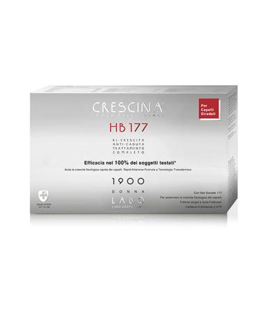 Crescina Transdermic Follicular Islands HB 177 and Anti-Fall Treatment Complete Hair Booster 1900 Woman 10+10 vials