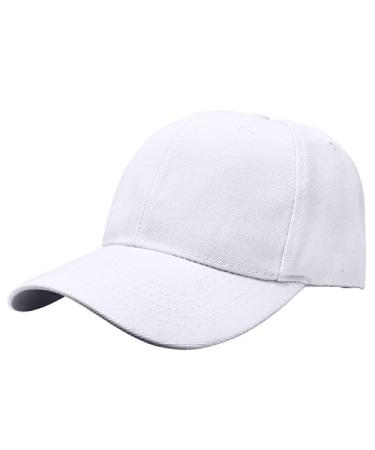 Gelante Adult Plain Baseball Cap Classic Adjustable Size for All Seasons. White