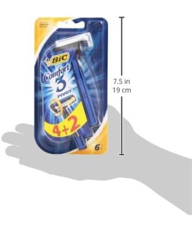 Buy BIC Comfort 3 Pivot Razor - 6 Disposable Blades for a Smooth Shave | International Shipping Available - Buy Online on GoSupps.com