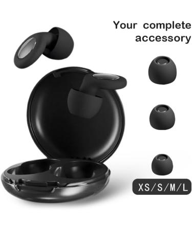 Buy Noise Cancelling Ear Plugs for Sleeping - Reusable Silicone - Perfect -27dB Noise Reduction - Hearing Protection for Study & Work - 4 Sizes XS/S/M/L - Black - Buy Online on GoSupps.com