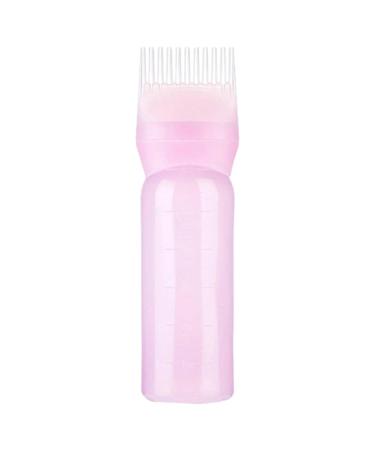Root Comb Applicator Bottle Hair Dye Applicator Brush Applicator Bottle For Hair Root Comb Color Applicator Bottle With Graduated Scale Pink