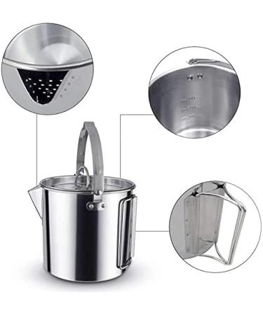 1.2L Outdoor Steel Kettle - Portable Coffee Pot Teapot for Camping Trips - Buy Online on GoSupps.com
