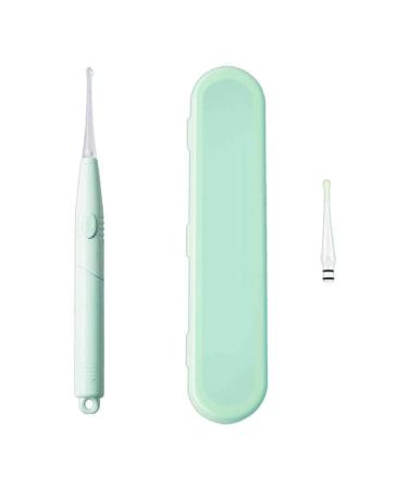 SJYDQ Safety Painless Ear Cleaning Tool for Adults Kids Ear Wax Removal Cleaner Electric Vacuum Earwax Remover with LED Light (Color : Green)