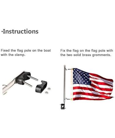2pcs 316 Stainless Steel Flag Pole Rail Mount for Boats (78 - 1 14) - Marine Yacht Pulpit Staff - Buy Online on GoSupps.com