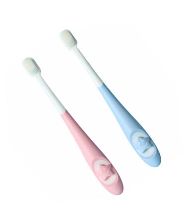 Minkissy 2st toothbrush dental care for children toothbrush -mund care tool infant tooth cleaner gift to the baby shining brush soft fur detergent toddler pp
