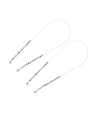 FOMIYES 4 pieces mask anti-drop chain shot glasses glass lanyard holder face mask man glasses chain artificial pearl