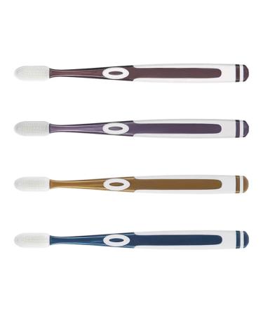 AD-BCrbgen 4pcs Silicone Toothbrushes for Adults Portable Toothbrushes Assorted Color