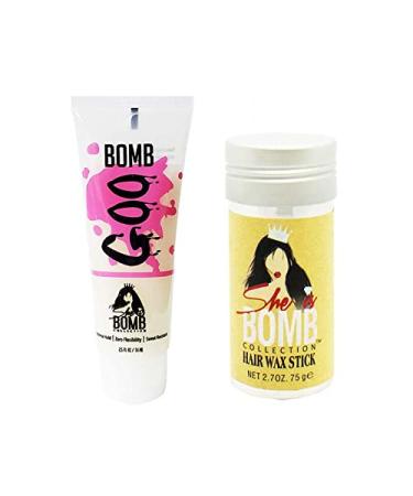 she is bomb collection Hair Wax Stick 2.7 Oz + Bomb Goo 2.5 Oz. SET