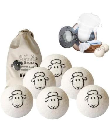 Wool Dryer Balls 6PCS Anti Static Tumble Dryer Balls Reusable Natural Fabric Softener for Laundry Wool Balls for Tumble Dryer Wool Dryer Balls to Reduce Drying Time Wrinkles and Static - Buy Online on GoSupps.com