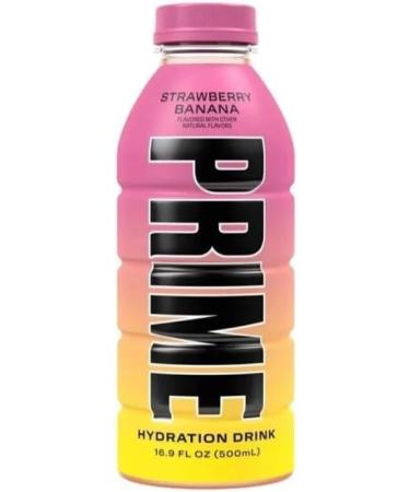Prime Hydration Strawberry Banana Sports Drink by Logan Paul & KSI - 500ml Bottle USA - Buy Online on GoSupps.com