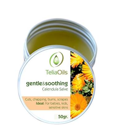 Teliaoils Calendula Salve (Marigold) Calming and Soothing Herbal Cream for Rashes Eczema Irritated Skin Dry Skin and Chapped Skin 50 Ml / 1.7 Oz - Buy Online on GoSupps.com