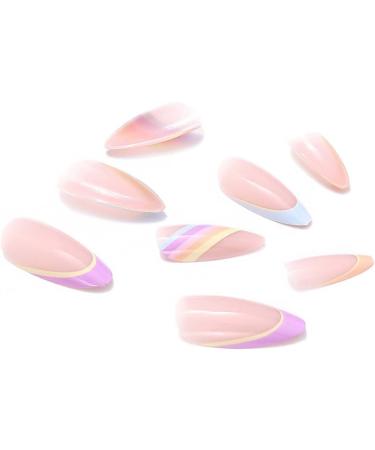 French False Nails Pink Heart Press on Nails Ballerina Acrylic Stick on Nails Almond Fake Nails 24pcs for Women and Girls (Color : Pink Size : A) - Buy Online on GoSupps.com