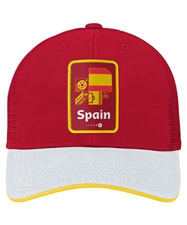 Outerstuff Men's FIFA World Cup Contrast Mosaic Procrown Mesh Hat Spain One Size Red-white
