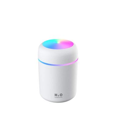 Colorful Cool Mini Humidifier, Essential Oil Diffuser, Aroma Essential USB Personal Desktop Humidifier for Car, Office Room, Bedroom etc,2 Adjustable Mist Modes (White)