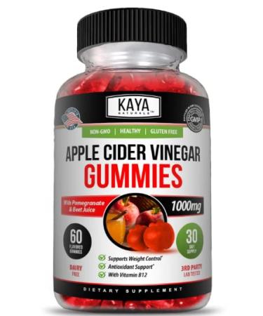 Kaya Naturals Apple Cider Gummies | Diet Supplement for Digestion | 60 Count