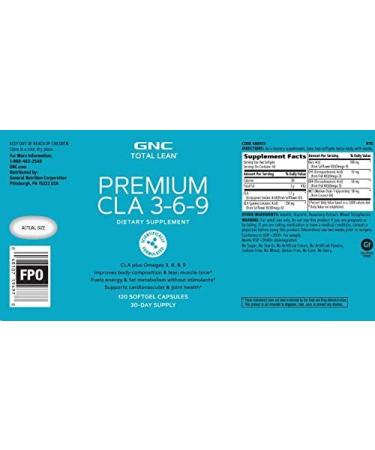 GNC Total Lean Premium CLA 3-6-9 Twin Pack - 120 Softgels | Cardio & Joint Health Support - Buy Online on GoSupps.com
