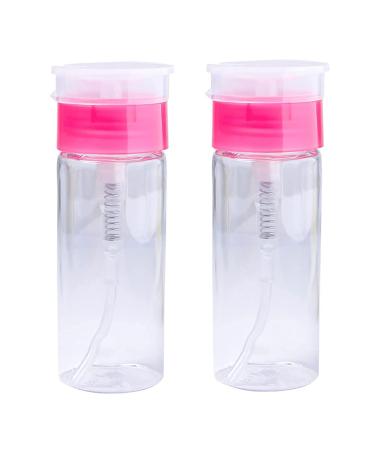 2pcs 100ml Nail Polish Remover Pump Dispenser Push Down Cleanser Bottle Nail Polish Remover Liquid Container for Makeup Remover Nail Art, BK-10N68