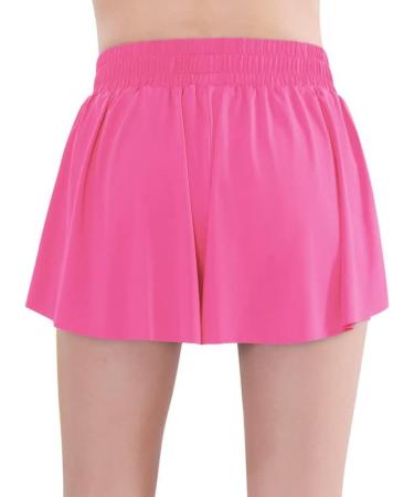 Girls 2 in 1 Flowy Athletic Shorts with Pockets - Rose Red, Size 8 Years - Buy Online on GoSupps.com