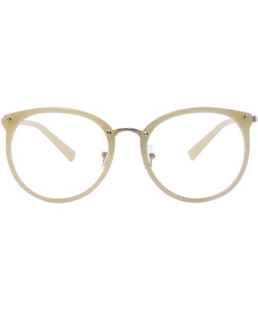 ALWAYSUV Retro Vintage Round Metal Glasses for Women & Men - Clear Lens Fashion in Beige - Buy Online on GoSupps.com