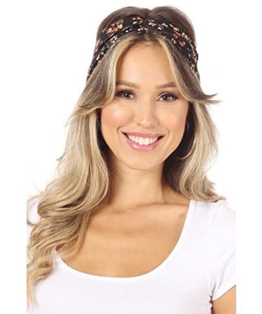 SWEETKIE Twist Front Headbands - Stylish Head Wraps for Yoga, Workouts & Everyday Wear - Fashion Accessory for Women, Girls & Teens - 4 Floral Patterns - Buy Online on GoSupps.com
