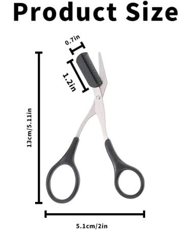 Stainless Steel Eyebrow Trimmer Scissors with Comb - Professional Precision Grooming Tool for Men and Women - Buy Online on GoSupps.com