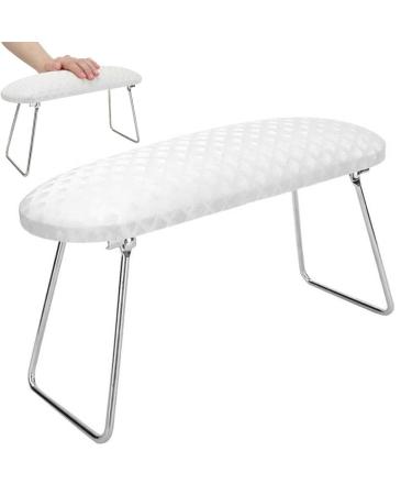 Waterproof Leather Hand Pillow Arm Rest Cushion Nail Art Wrist Support Pad Soft Washable Pillow Stand for Manicure White