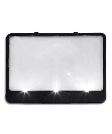 Tovmekdjn 1 PCS Candy AS-SEEN-ON-TV Full Page Book Magnifier and Light to See Pages 3X Bigger Optical Grade Anti- Black