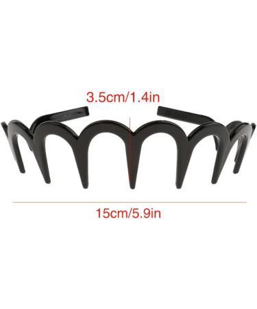 1PC Unisex Wavy Headband Black Hair Band Spring Wavy Metal Hair Band with Long Teeth Hairhoop Sports Headband Headwear Accessories Black 1pc - Buy Online on GoSupps.com