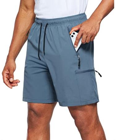 Viodia Men's Hiking Cargo Shorts Stretch Quick Dry Lightweight Shorts for Men Fishing Athletic Shorts with Pockets Medium Stone Blue