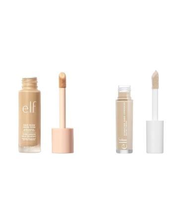 e.l.f. Halo Glow Liquid Filter Complexion Booster For A Glowing Soft-Focus Look & Cosmetics Hydrating Satin Camo Concealer - Light Sand 0.203 Fluid Ounces 2 Fair/Light Filter+Camo Concealer